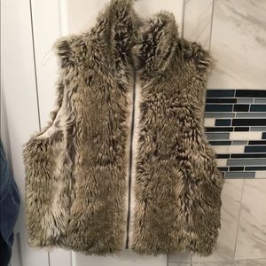 Reversible White & Faux Fur Vest